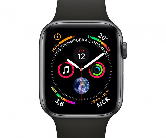 Apple Watch Series 4 GPS 44mm Space Gray Aluminum Case with Black Sport Band (MU6D2GK) б/у